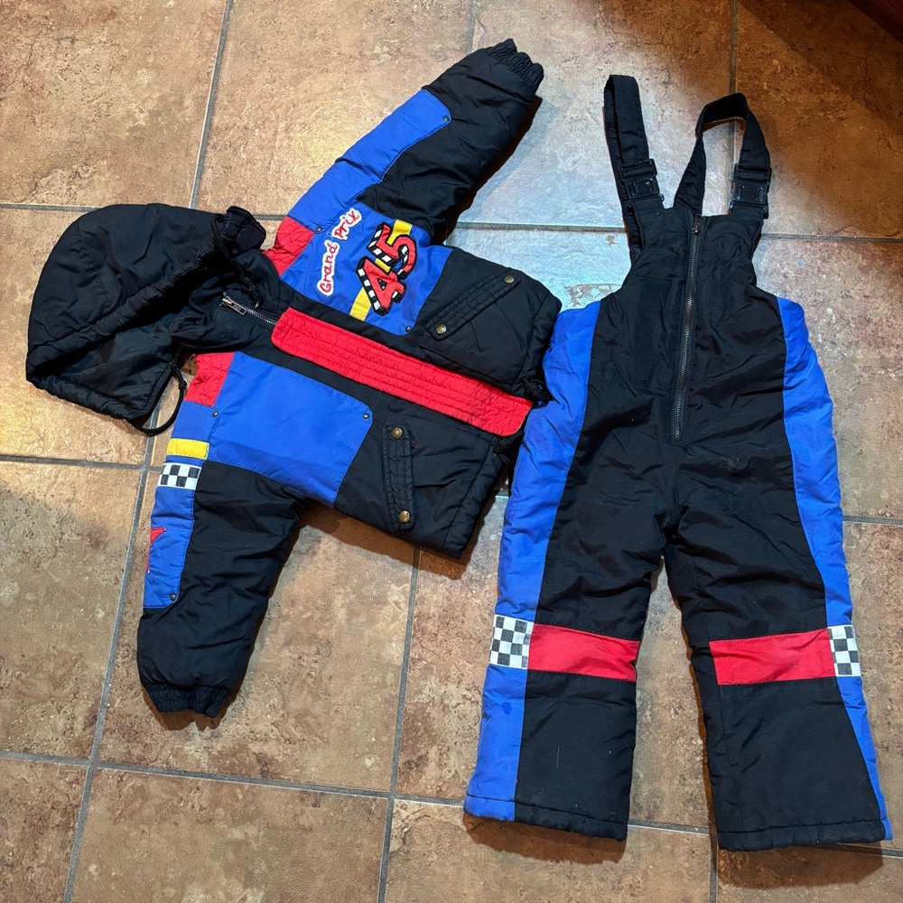 Vintage Kids Grand Prix Snow Suit – 2-Piece Set (Jacket & Bib Pants)
